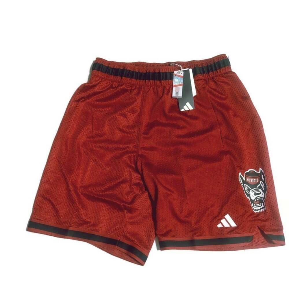 adidas NC State Wolfpack Swingman Basketball Shorts Mens Size M Red NWT IW8191